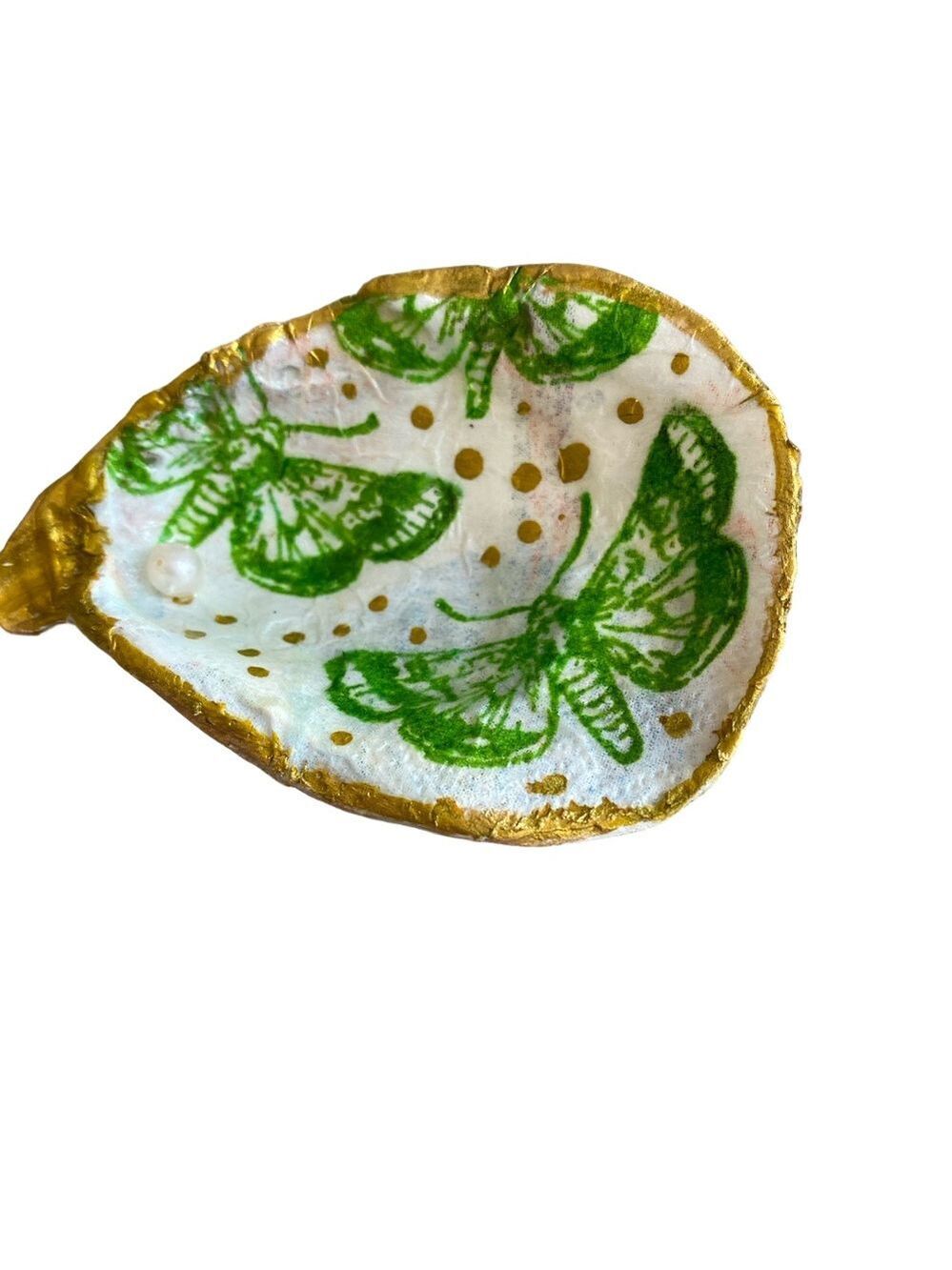 Butterfly Trinket Dish -Handcrafted Green